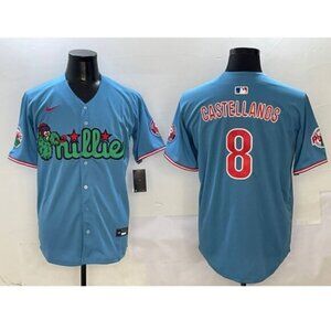 Youths Kids Mens  Nick Castellanos Jersey Stitched Blue